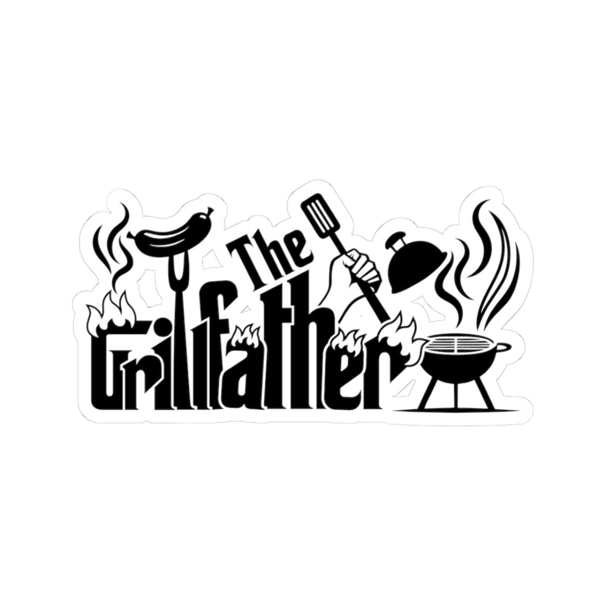 The Grillfather Sticker | Funny BBQ Grill Master Gift for Dads