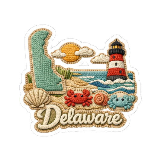 ColorFlow | Delaware Seaside Charm Vinyl Sticker | Coastal Sands Lighthouse Wildlife and Maritime Heritage Art
