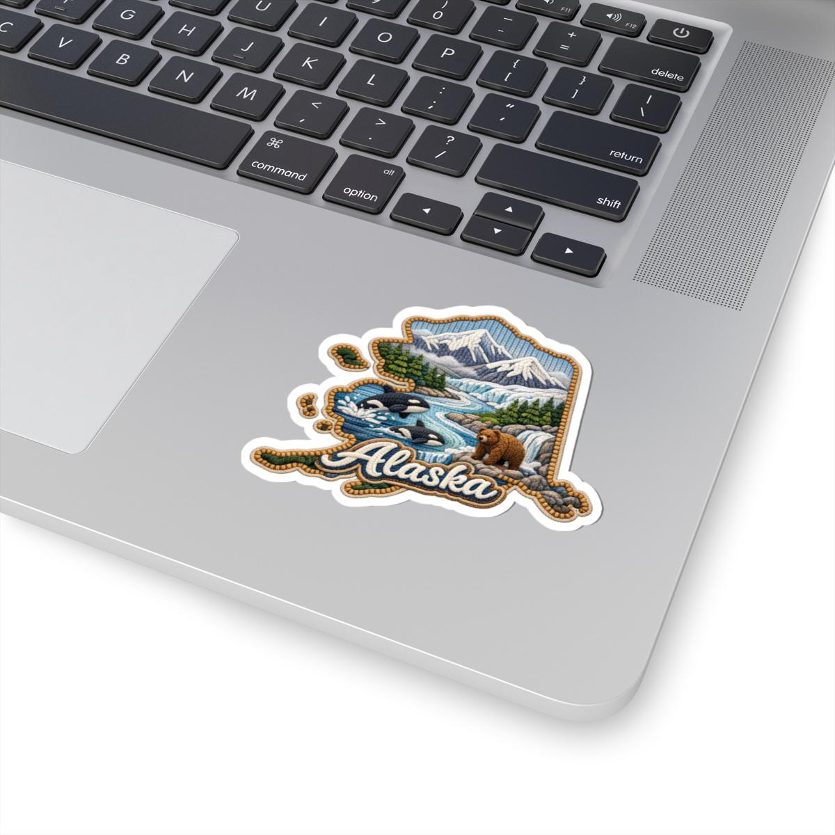 Alaska Wild Frontier Sticker | Mountains, Rivers, Orcas, Bear Art