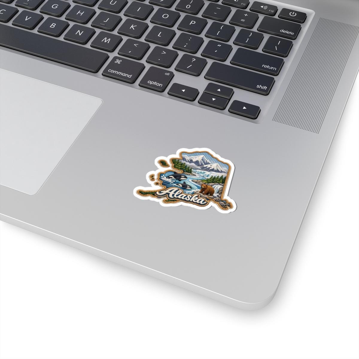 Alaska Wild Frontier Sticker | Mountains, Rivers, Orcas, Bear Art