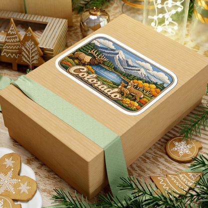 ColorFlow | Colorado Alpine Wilderness Vinyl Sticker | Mountain Lake Elk and Scenic Rocky Range Art