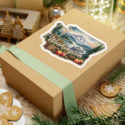 ColorFlow | Washington Evergreen Majesty Vinyl Sticker | Mountain Peaks Forest Shores and Pacific Northwest Art