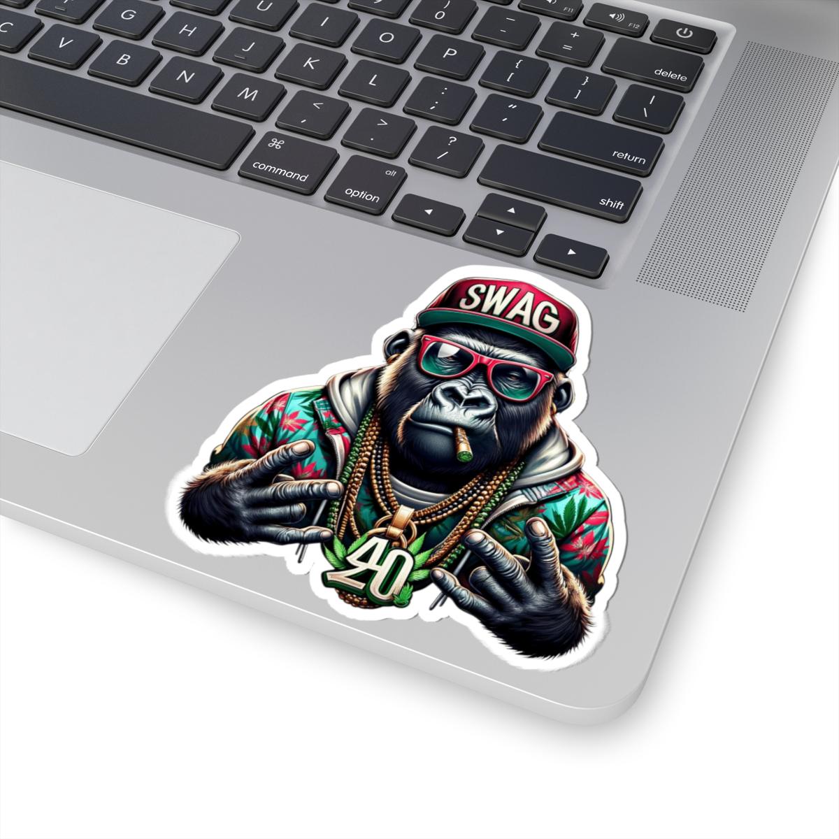 ColorFlow | Swag Gorilla 420 Vinyl Sticker for Water Bottles Laptops Cars | Hip Hop Stoner Art Waterproof Decal