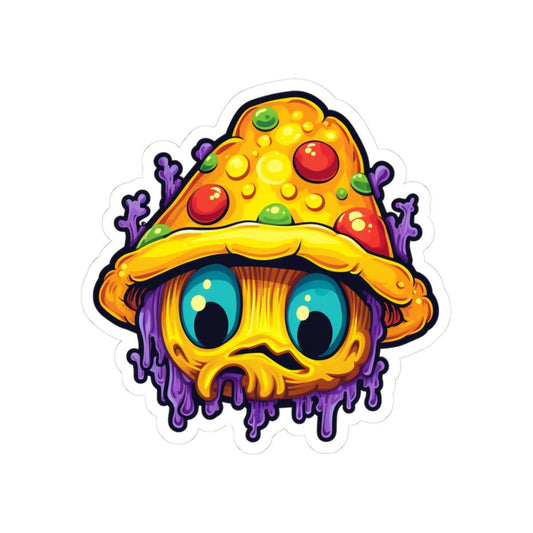 ColorFlow | Sad Psychedelic Mushroom Vinyl Sticker | Waterproof Art Decal for Laptops Water Bottles Journals Decor