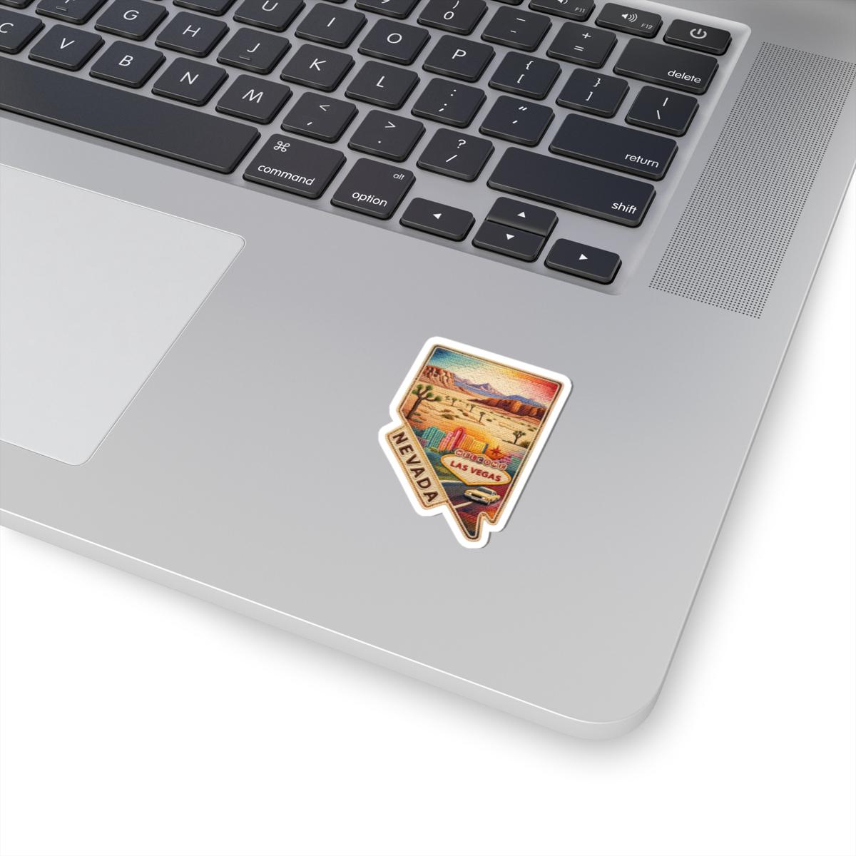 Nevada Desert Nights Vinyl Sticker | Las Vegas Skyline Mojave Art (Waterproof)