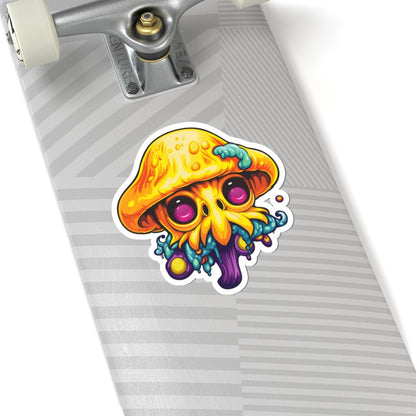 Psychedelic Mushroom Creature Vinyl Sticker | Waterproof Art Decal (Glossy/Matte/Holographic)