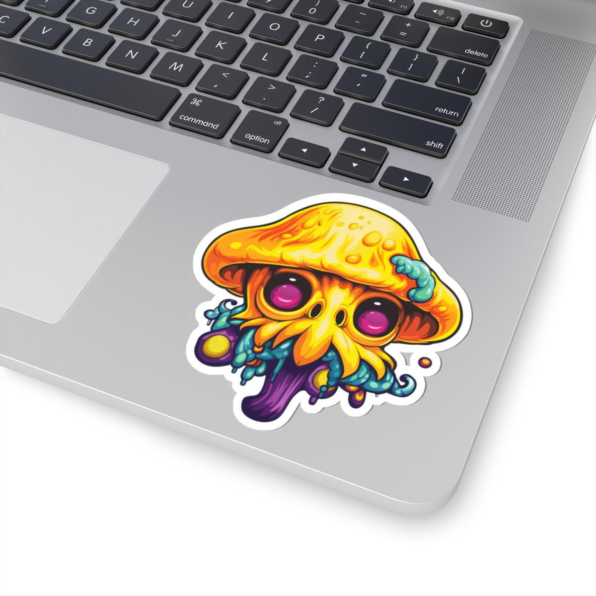 Psychedelic Mushroom Creature Vinyl Sticker | Waterproof Art Decal (Glossy/Matte/Holographic)