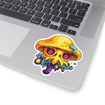Psychedelic Mushroom Creature Vinyl Sticker | Waterproof Art Decal (Glossy/Matte/Holographic)