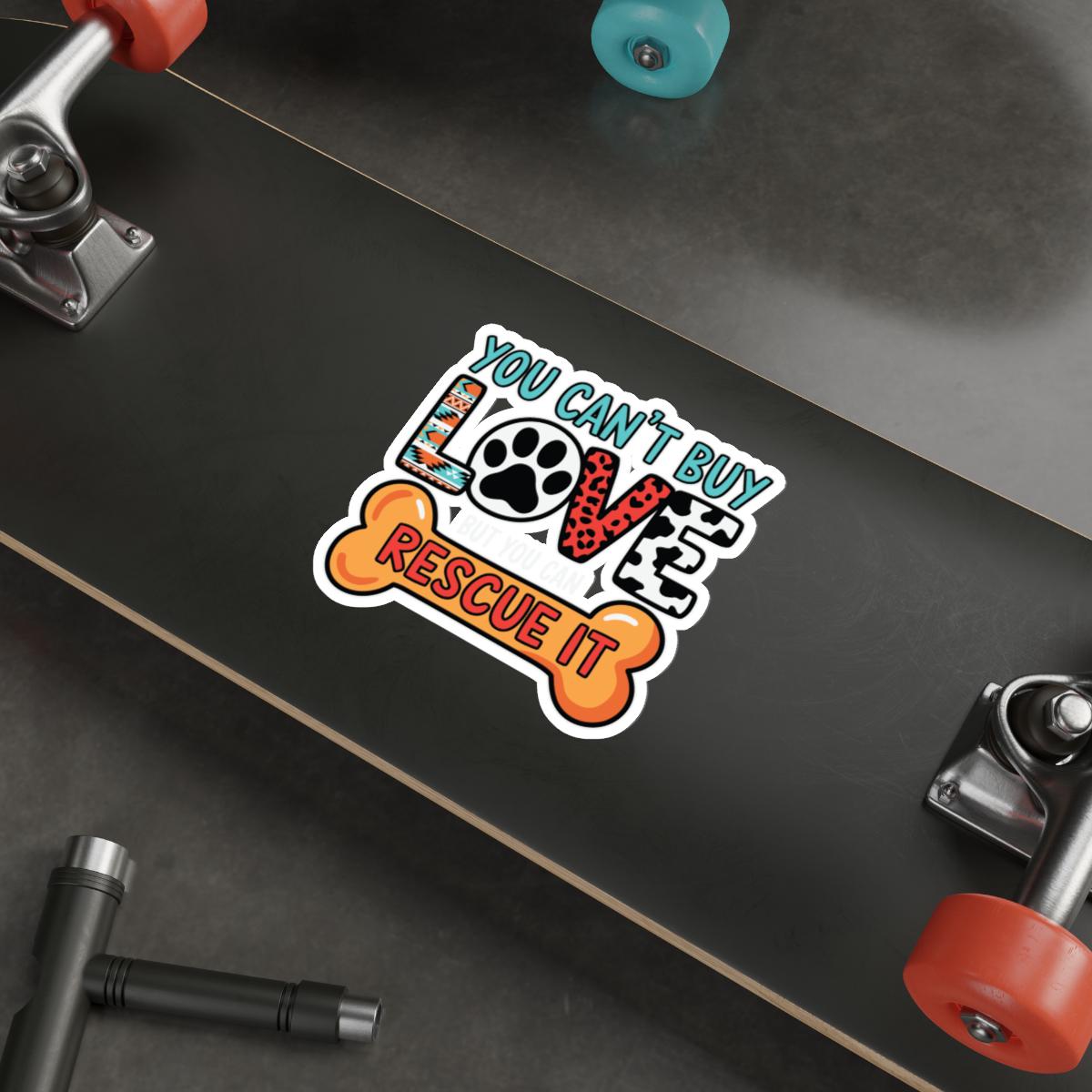 Rescue Love Die-Cut Stickers, Pet Lover Gifts, Animal Rescue Decals, Laptop Stickers, Dog Lover Accessories