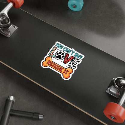 Rescue Love Die-Cut Stickers, Pet Lover Gifts, Animal Rescue Decals, Laptop Stickers, Dog Lover Accessories