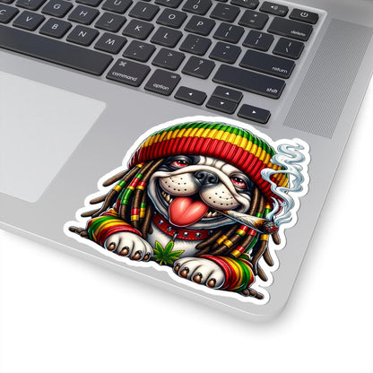 Rasta Bulldog Sticker | Waterproof Vinyl Decal for Laptops, Cars