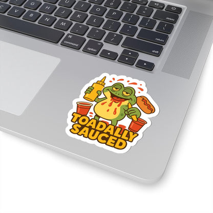 ColorFlow | Toadally Sauced Funny Frog Sticker | BBQ Party Hot Dog Vinyl Decal | Waterproof Frog Lovers Outdoor Sticker