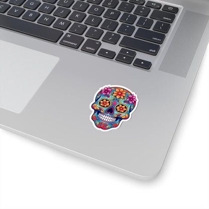 ColorFlow Sugar Skull Sticker | Waterproof Floral Calavera Decal