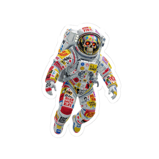 ColorFlow | Urban Graffiti Skull Astronaut Sticker | Bold Space Streetwear Vinyl Decal for Rebels