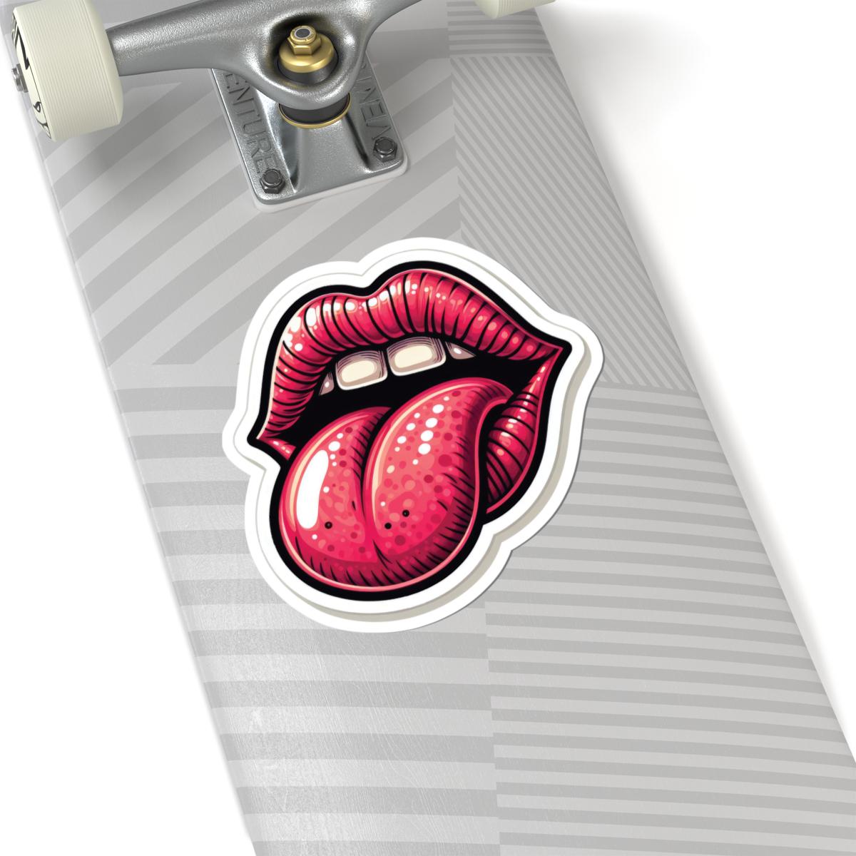 Retro Lips Tongue Out Sticker | Bold Groovy Rock Vinyl Decal
