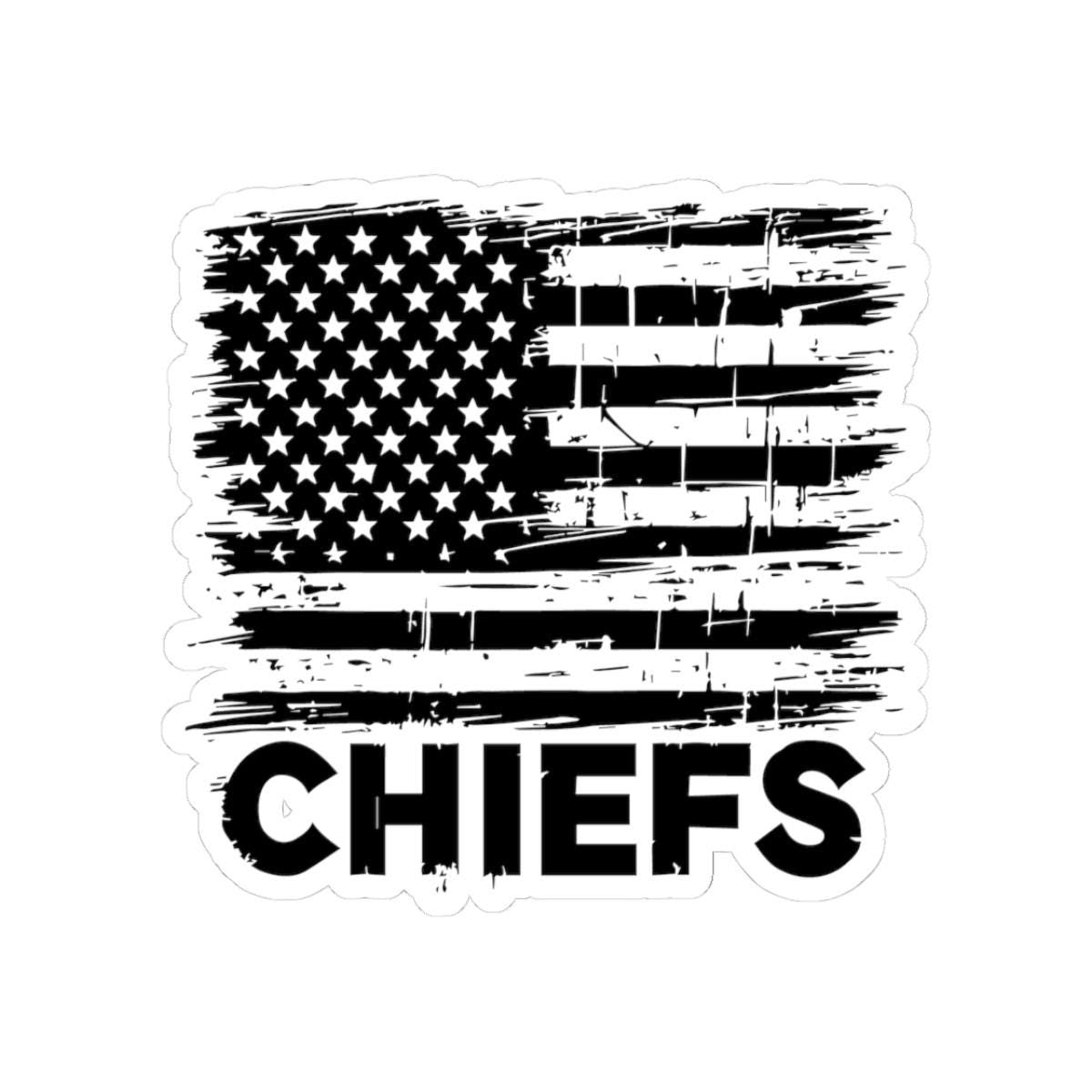 ColorFlow Chiefs Distressed Flag Sticker | Waterproof Vinyl Decal, Team Pride