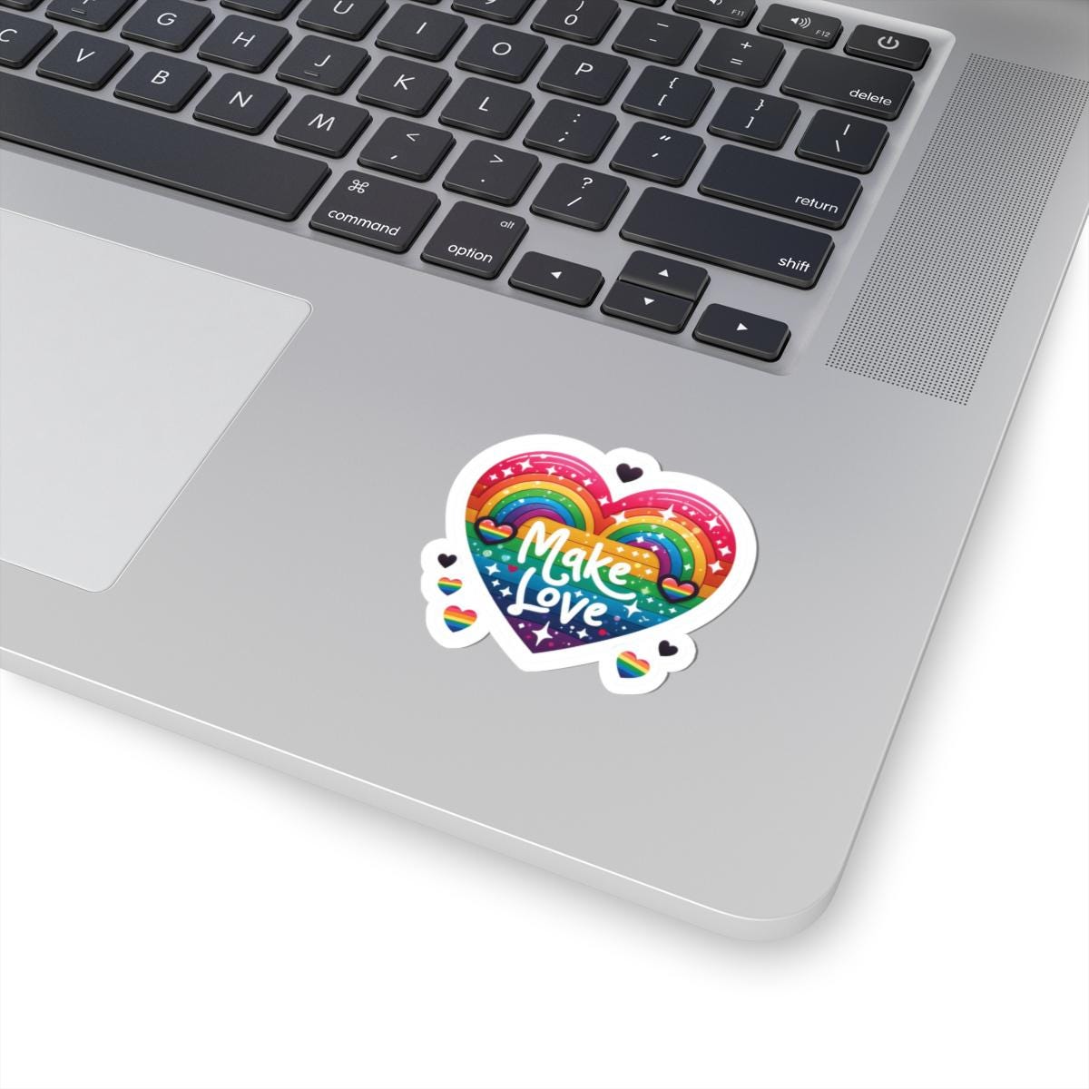 Rainbow Heart Sticker | LGBTQ+ Pride, Sparkle, Make Love Decal