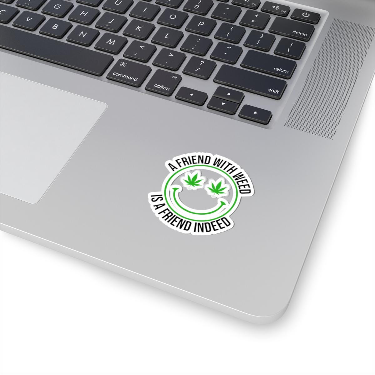 ColorFlow | Funny Weed Smiley Face Sticker Waterproof Stoner Vinyl Decal with Cannabis Eyes for Laptop Water Bottle or 420 Gift Idea