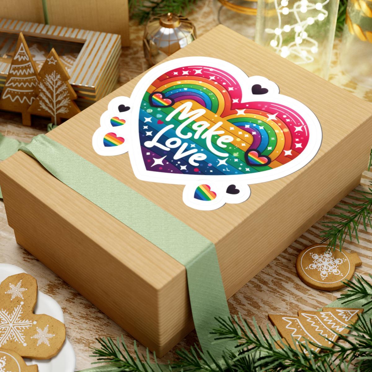 Rainbow Heart Sticker | LGBTQ+ Pride, Sparkle, Make Love Decal
