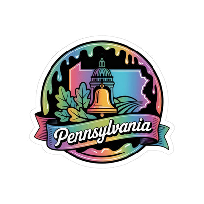 ColorFlow | Pennsylvania Liberty Bell Skyline Vinyl Sticker | Keystone State Landmark Travel Art Decal