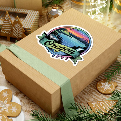 ColorFlow | Oregon Crater Lake Waterfall Vinyl Sticker | Pacific Northwest Scenic Travel Art Decal