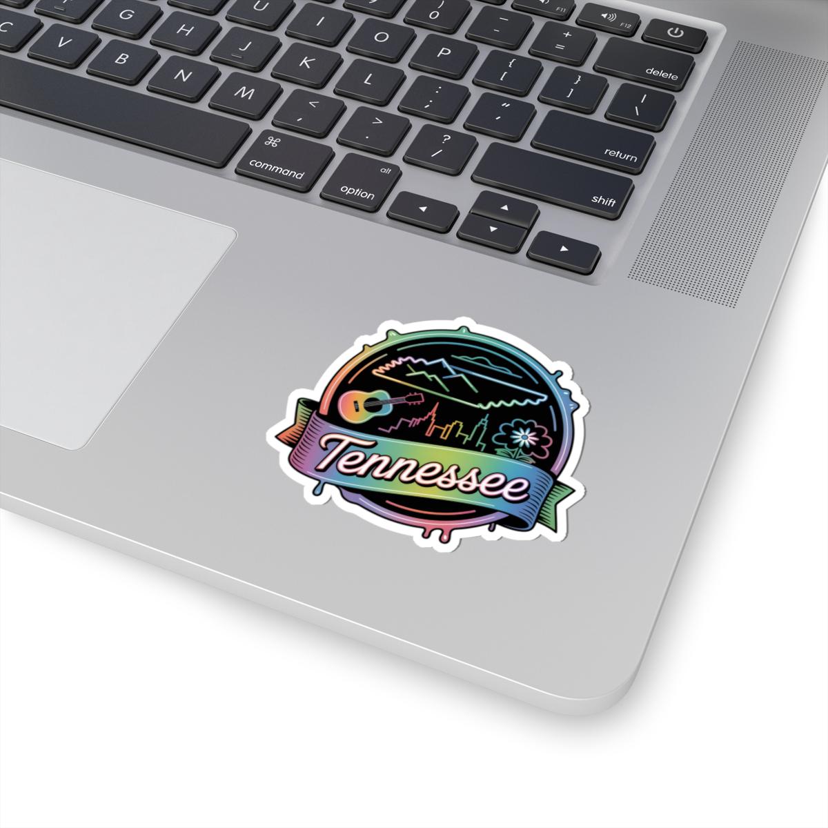 ColorFlow | Tennessee Guitar Mountain Skyline Vinyl Sticker | Music City Scenic Travel Art Decal