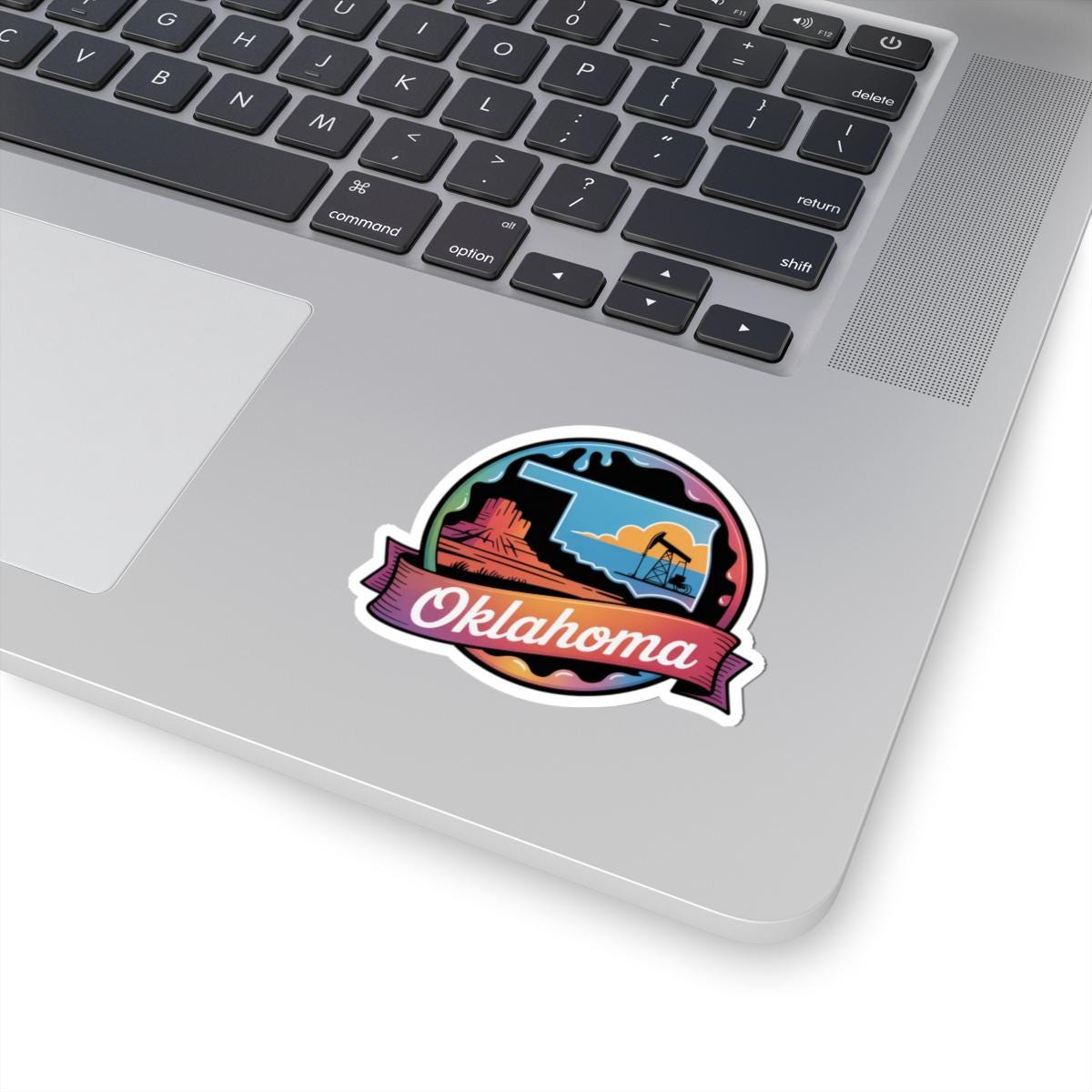 ColorFlow | Oklahoma Desert Mesa Oilfield Vinyl Sticker | Sooner State Sunset Travel Art Decal