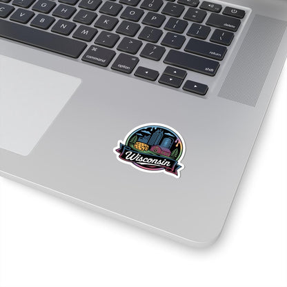 ColorFlow | Wisconsin Barn Cheese Skyline Vinyl Sticker | Dairyland Scenic Travel Art Decal
