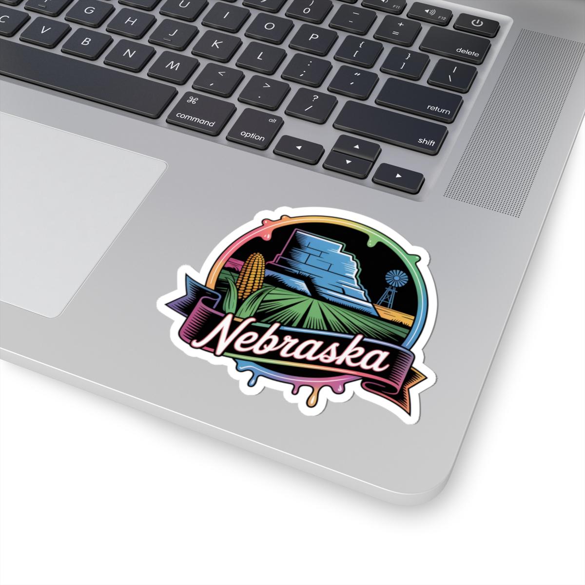 ColorFlow | Nebraska Chimney Rock Prairie Vinyl Sticker | Cornhusker State Scenic Travel Art Decal