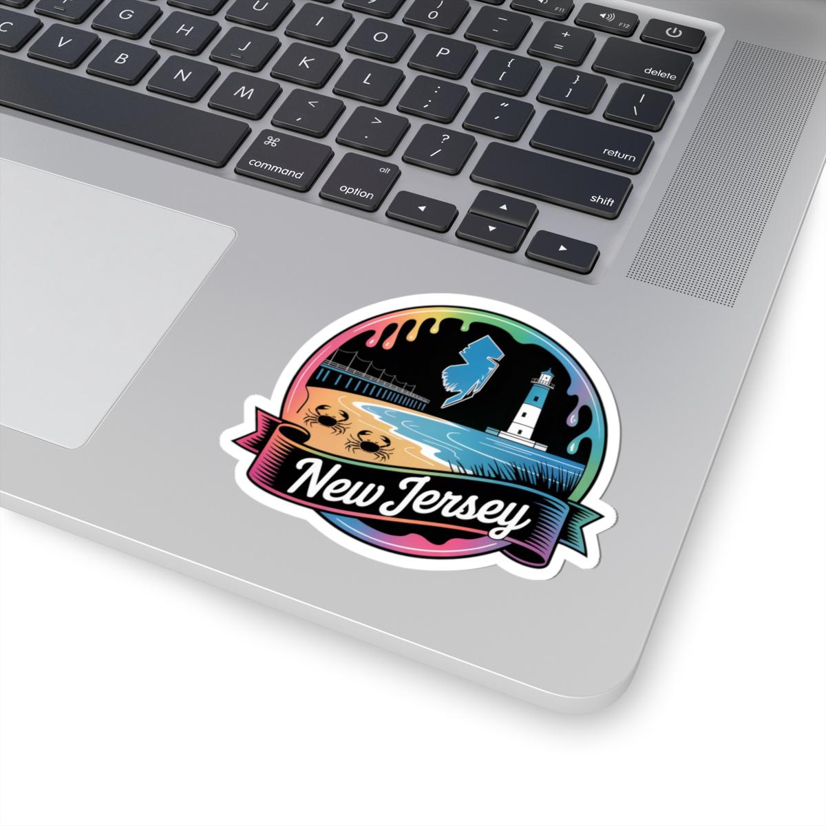 ColorFlow | New Jersey Lighthouse Beach Vinyl Sticker | Garden State Coastal Travel Art Decal