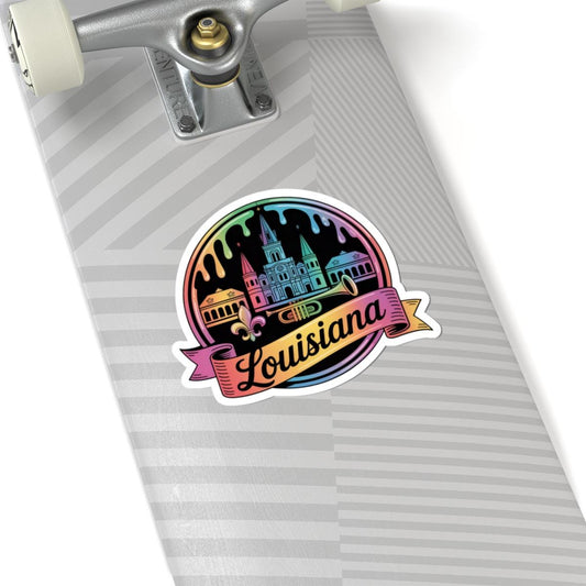 ColorFlow | Louisiana French Quarter Jazz Vinyl Sticker | NOLA Skyline Travel Art Decal