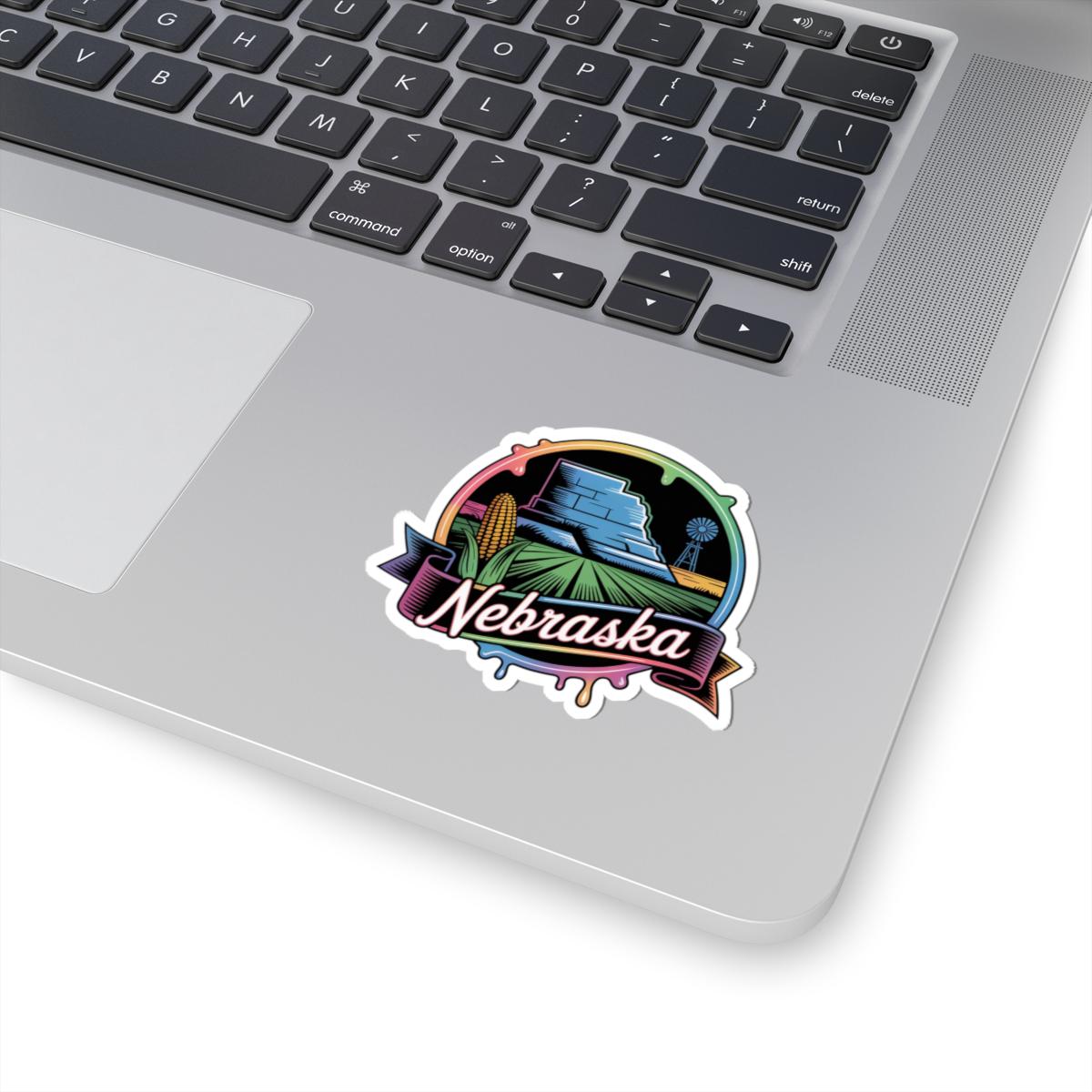 ColorFlow | Nebraska Chimney Rock Prairie Vinyl Sticker | Cornhusker State Scenic Travel Art Decal