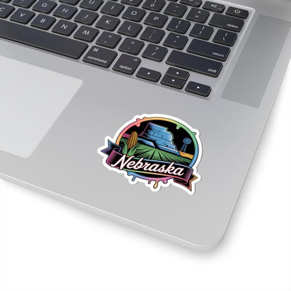 ColorFlow | Nebraska Chimney Rock Prairie Vinyl Sticker | Cornhusker State Scenic Travel Art Decal
