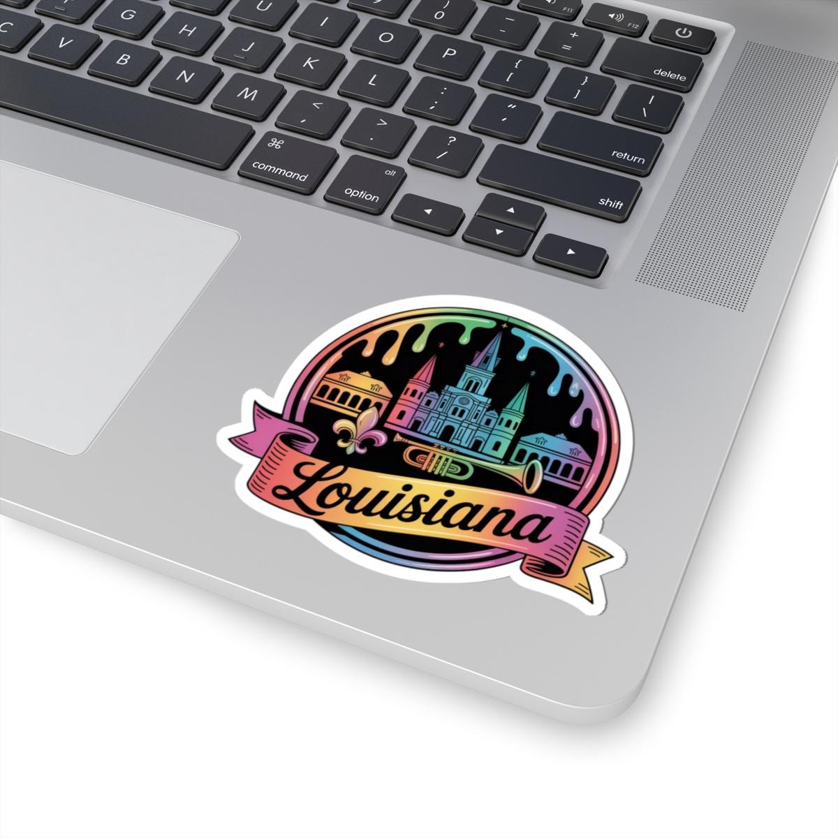 ColorFlow | Louisiana French Quarter Jazz Vinyl Sticker | NOLA Skyline Travel Art Decal