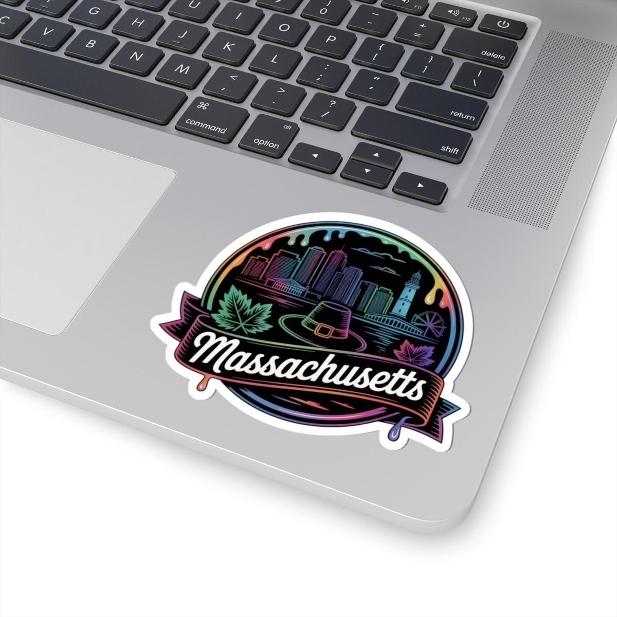ColorFlow | Massachusetts Boston Skyline Harbor Vinyl Sticker | New England City Travel Art Decal
