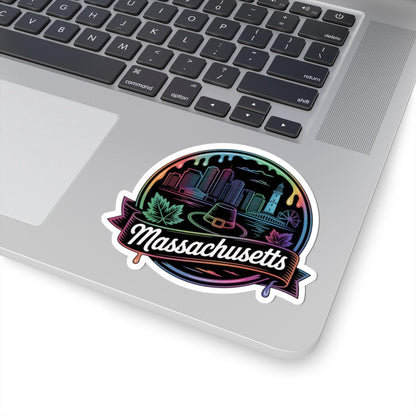 ColorFlow | Massachusetts Boston Skyline Harbor Vinyl Sticker | New England City Travel Art Decal