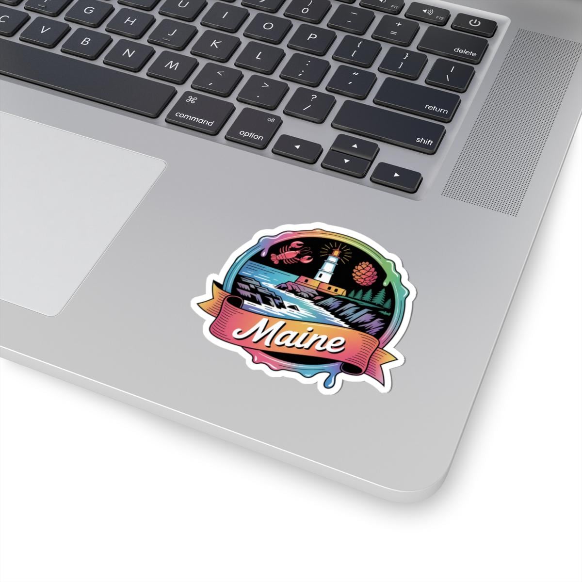ColorFlow | Maine Lighthouse Rocky Coast Vinyl Sticker | New England Ocean Travel Art Decal