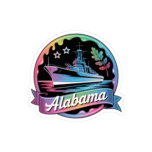 ColorFlow | Alabama Battleship Coastal Heritage Vinyl Sticker | Southern Maritime Travel Art Decal