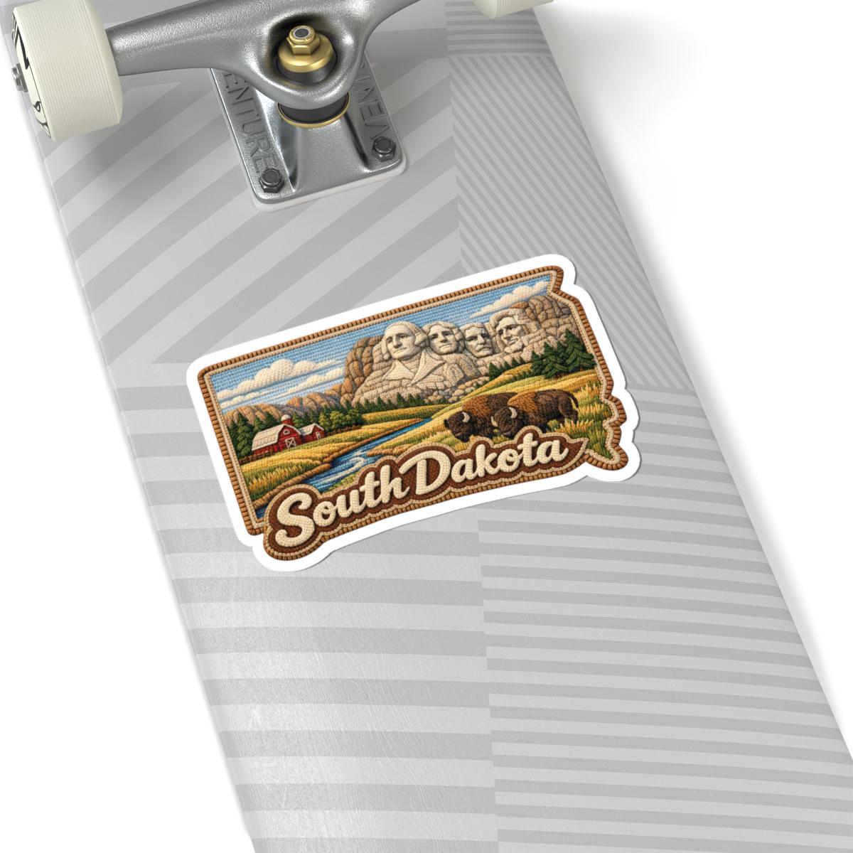 ColorFlow | South Dakota Monument Plains Vinyl Sticker | Black Hills Farmland Bison and Historic Peaks Art