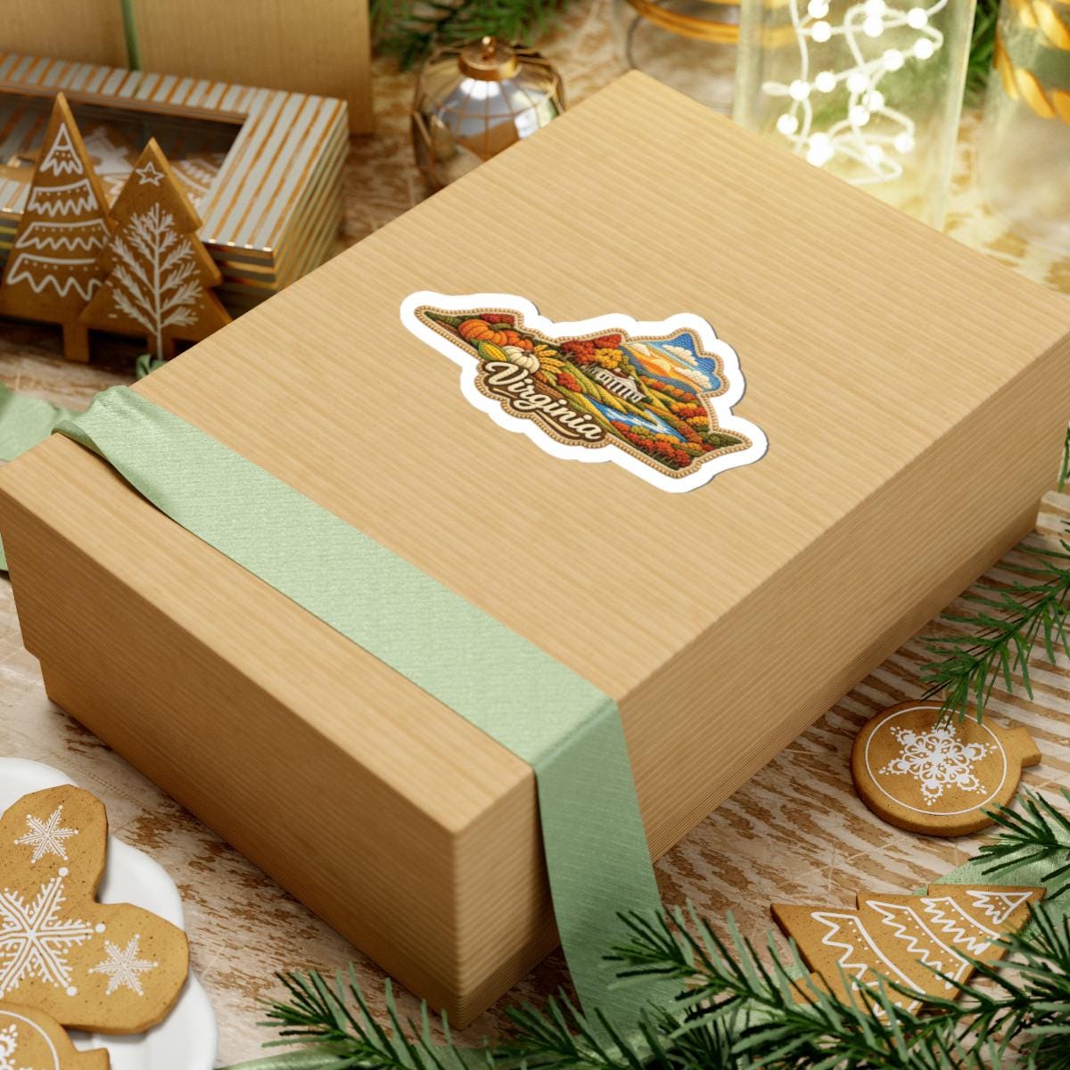 ColorFlow | Virginia Old Dominion Landscape Vinyl Sticker | Historic Estates Rolling Hills and Harvest Scenery Art