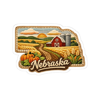 Nebraska Plains Vinyl Sticker | Golden Fields Rustic Barn Art