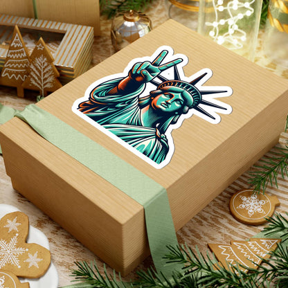 ColorFlow | Statue of Liberty Peace Vinyl Sticker for Water Bottles Laptops Cars | NYC Freedom Art Waterproof Decal