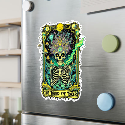 ColorFlow | Third Eye Toker Skeleton Vinyl Sticker | Psychedelic Art Waterproof Decal | Glossy Matte Holographic | 6 Sizes