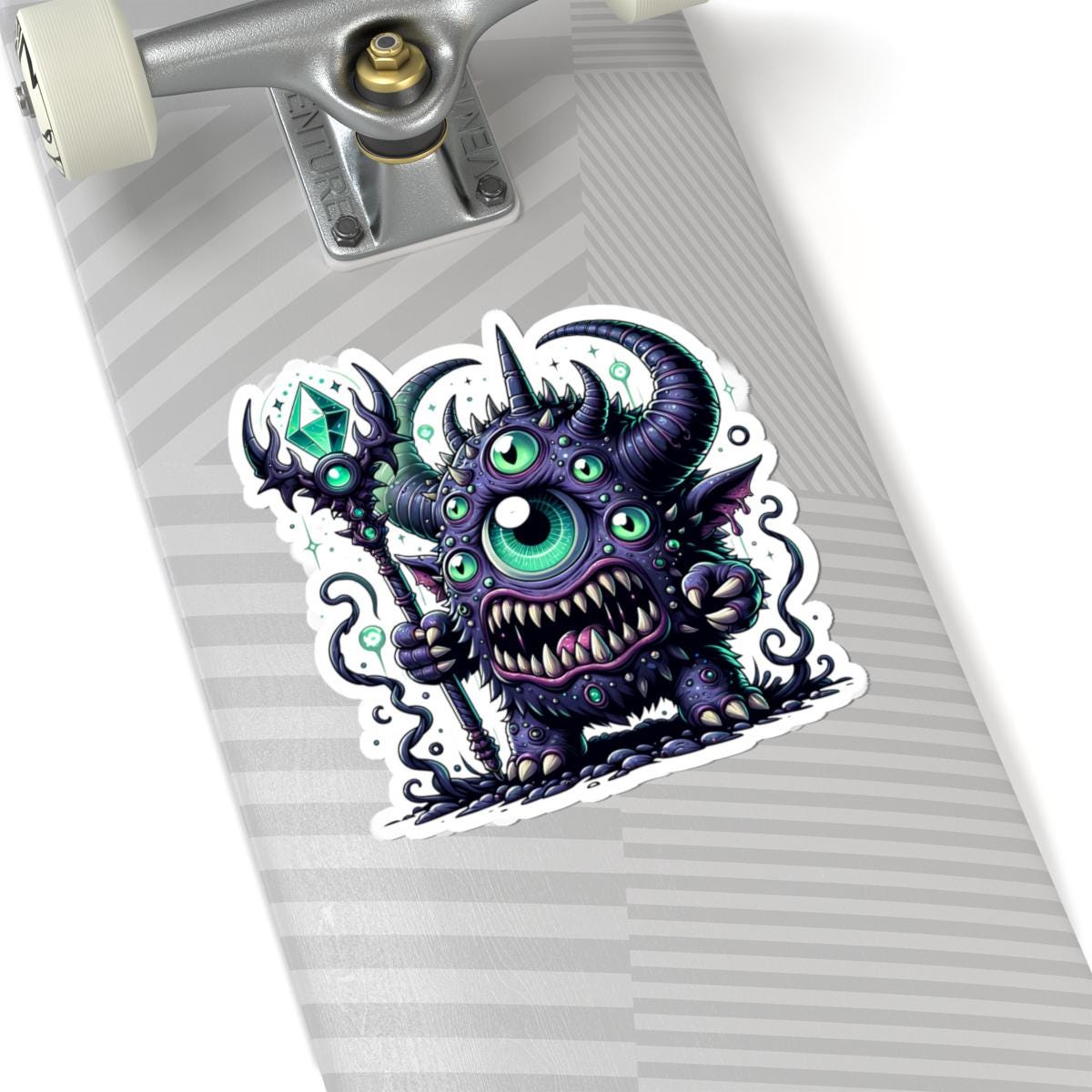 ColorFlow Multi-Eyed Cyclops Monster Vinyl Sticker | Fantasy Art Decal, Magic Creature