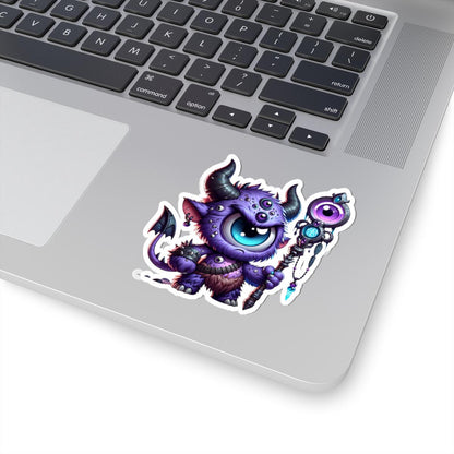 ColorFlow | Purple Cyclops Wizard Monster Vinyl Sticker | Multi Eye Art Decal | Fantasy Collectible | Unique Magical Gift