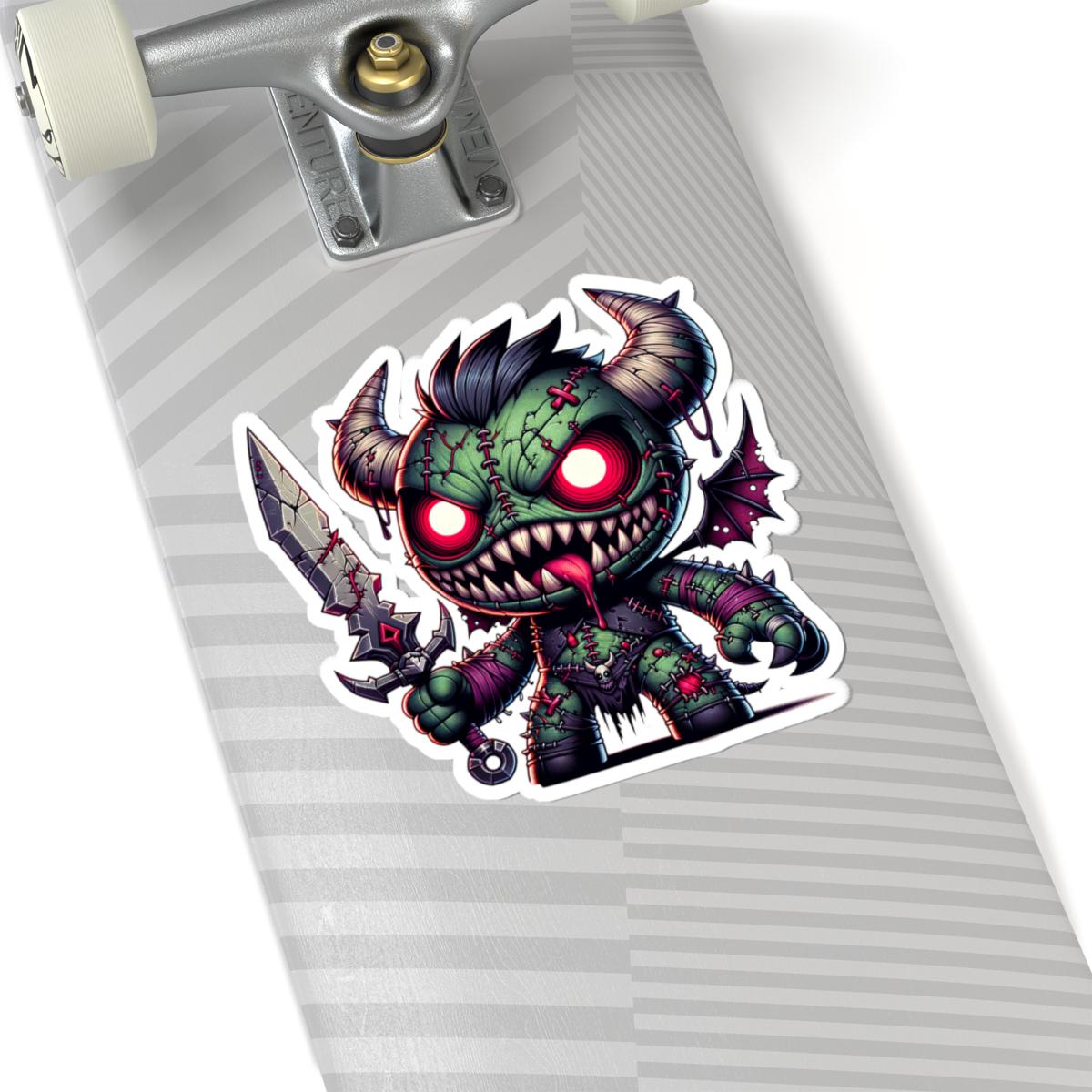 Green Stitched Demon Monster Vinyl Sticker | Sword Art Decal (Waterproof)