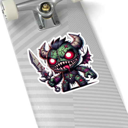 Green Stitched Demon Monster Vinyl Sticker | Sword Art Decal (Waterproof)