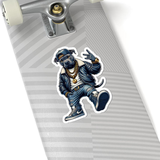 ColorFlow | Streetwear Hip-Hop Dog Kiss Cut Sticker Urban Rap Style Character Art for Laptops Water Bottles Journals and More