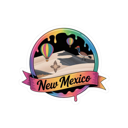 ColorFlow | New Mexico Desert Hot Air Balloon Vinyl Sticker | Southwest Scenic Travel Art Decal