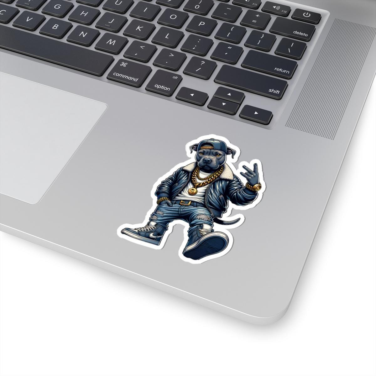 ColorFlow | Streetwear Hip-Hop Dog Kiss Cut Sticker Urban Rap Style Character Art for Laptops Water Bottles Journals and More